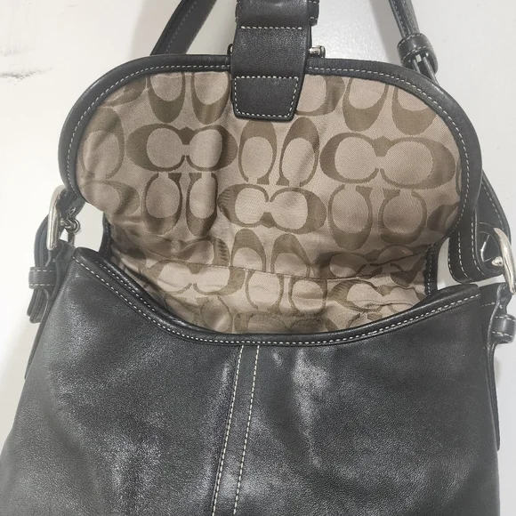 Coach Soho Crossbody Messenger Black Leather Shoulder Bag - Picture 7 of 10